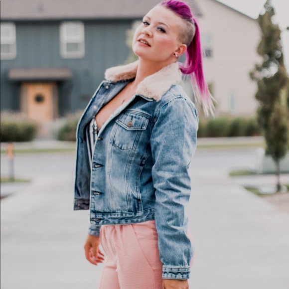 Jackets & Blazers - Faux Fur Jean Jacket